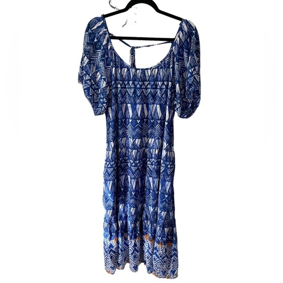 Knox Rose dress maxi surfs up large NEW short sleeve - Picture 1 of 6
